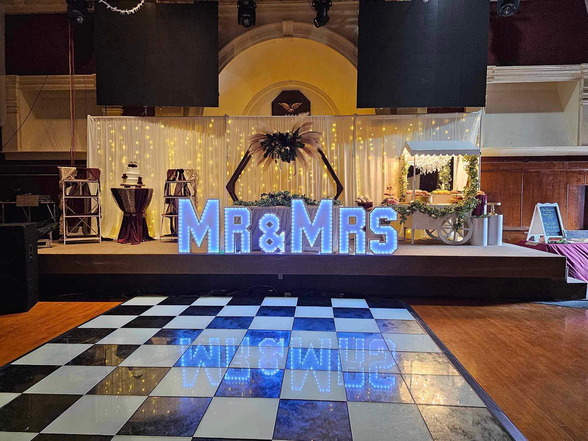 MR & MRS theme stage.